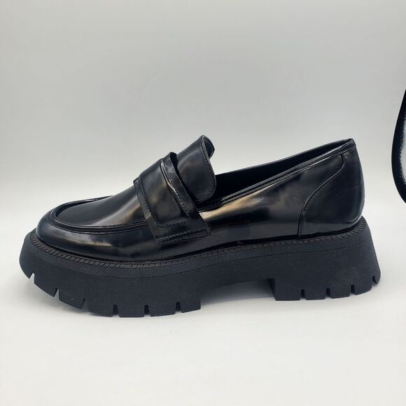 Zara Men Black loafer slip on Chunky Rubber Sole  Shoes Size 7 main image 5